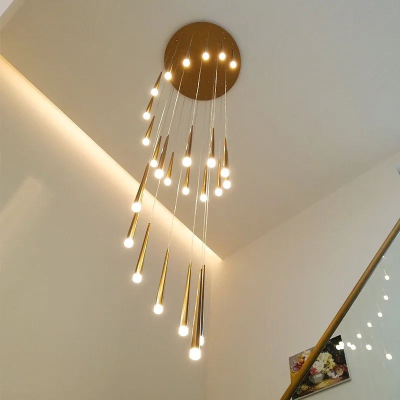 Stair Chandelier Simple Modern Atmosphere Duplex Apartment Building the Bedroom the Nordic Restaurant Loft Rotati Long Droplight