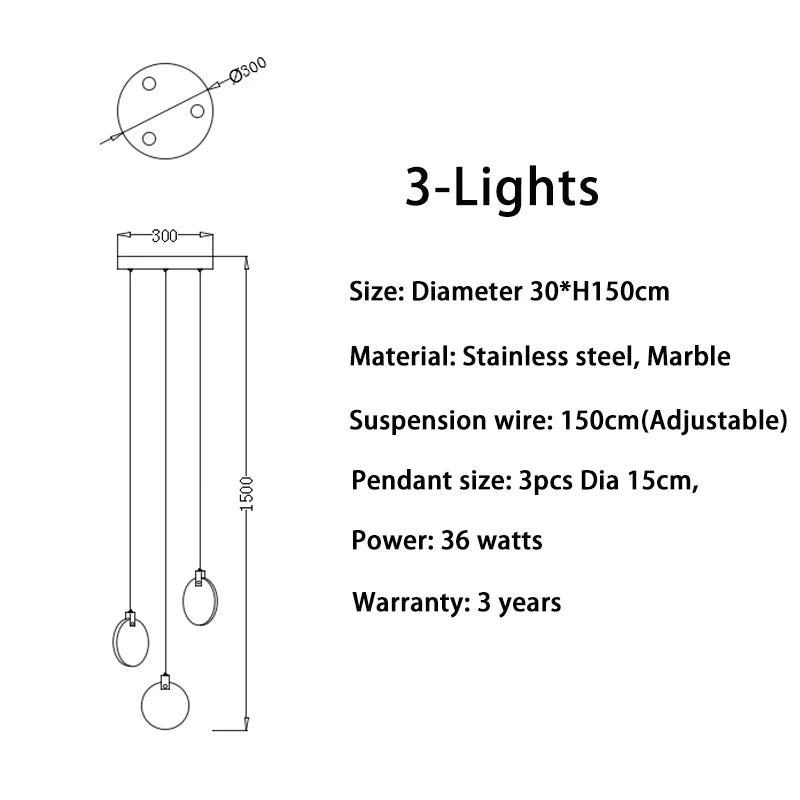 Modern Long Pendant Lights Luxury Staircase Marble Crystal Hanging Lamp Living Room Decoration Stone Led Villa Lighting Fixture