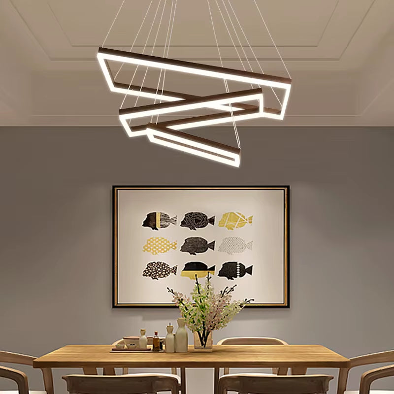 Duplex Floor Chandelier Staircase Villa Modern Simple Nordic Engineering Leap Floor Rotating Living Room Hall Ceiling Lamp