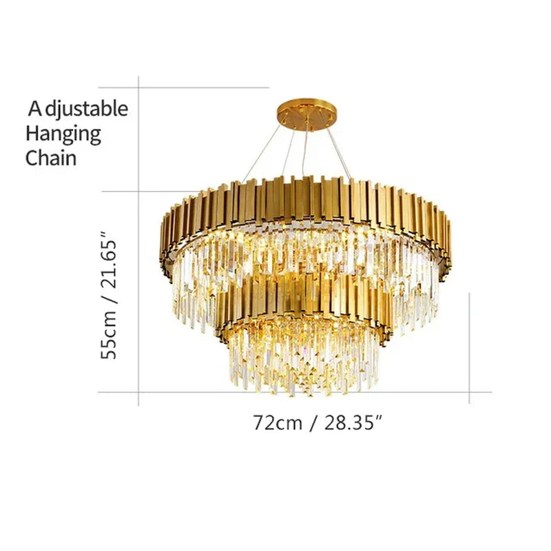 Modern Gold/Black Luxury Crystal Chandeliers LED Pendant /Ceiling Light Fixture for Living Room Hotel Hall Decor Hanging Lamp