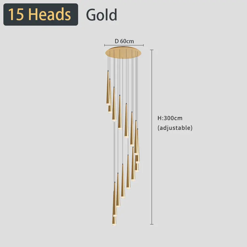 Stair Chandelier Simple Modern Atmosphere Duplex Apartment Building the Bedroom the Nordic Restaurant Loft Rotati Long Droplight