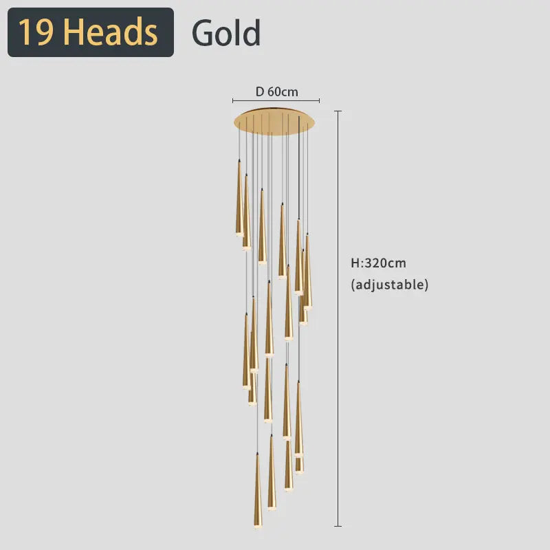 Stair Chandelier Simple Modern Atmosphere Duplex Apartment Building the Bedroom the Nordic Restaurant Loft Rotati Long Droplight