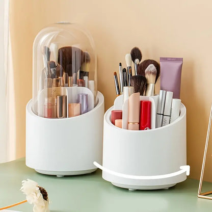 Rotating Makeup Brush Holder - Portable Storage Box