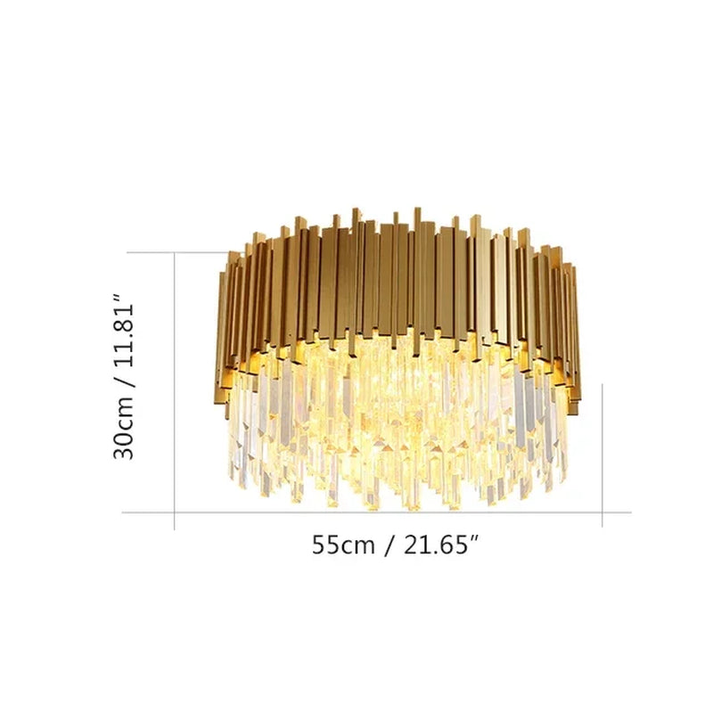 Modern Gold/Black Luxury Crystal Chandeliers LED Pendant /Ceiling Light Fixture for Living Room Hotel Hall Decor Hanging Lamp