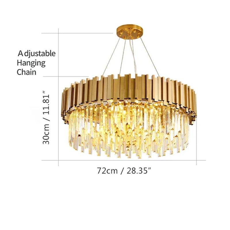 Modern Gold/Black Luxury Crystal Chandeliers LED Pendant /Ceiling Light Fixture for Living Room Hotel Hall Decor Hanging Lamp