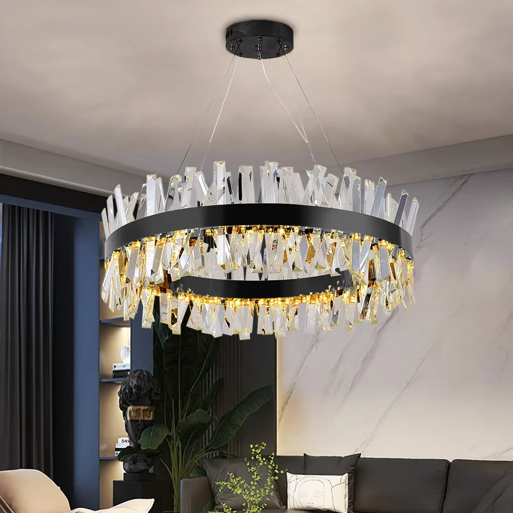 Modern Crystal Led Chandelier Bedroom Dining Room round Gold/Chrome Living Room Chandeliers 2020 Hall Hallway Home Decor Lamp