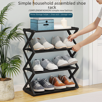 X-Type Multi-Functional Shoe Rack With Two Layers