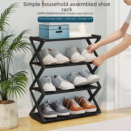 X-Type Multi-Functional Shoe Rack With Two Layers