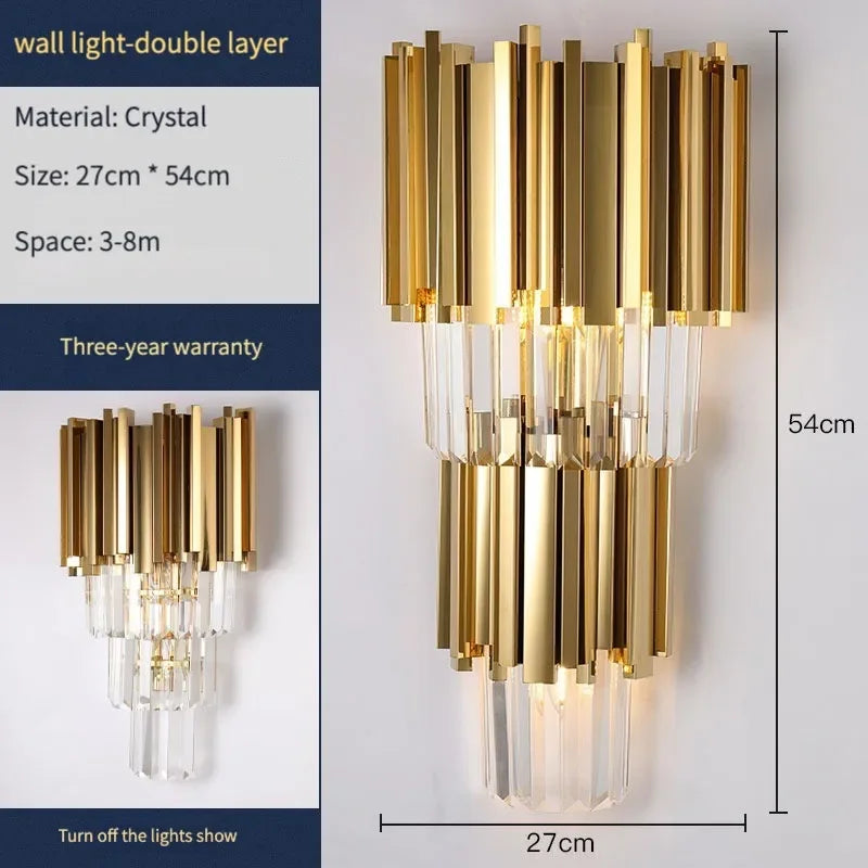 Modern Gold/Black Luxury Crystal Chandeliers LED Pendant /Ceiling Light Fixture for Living Room Hotel Hall Decor Hanging Lamp
