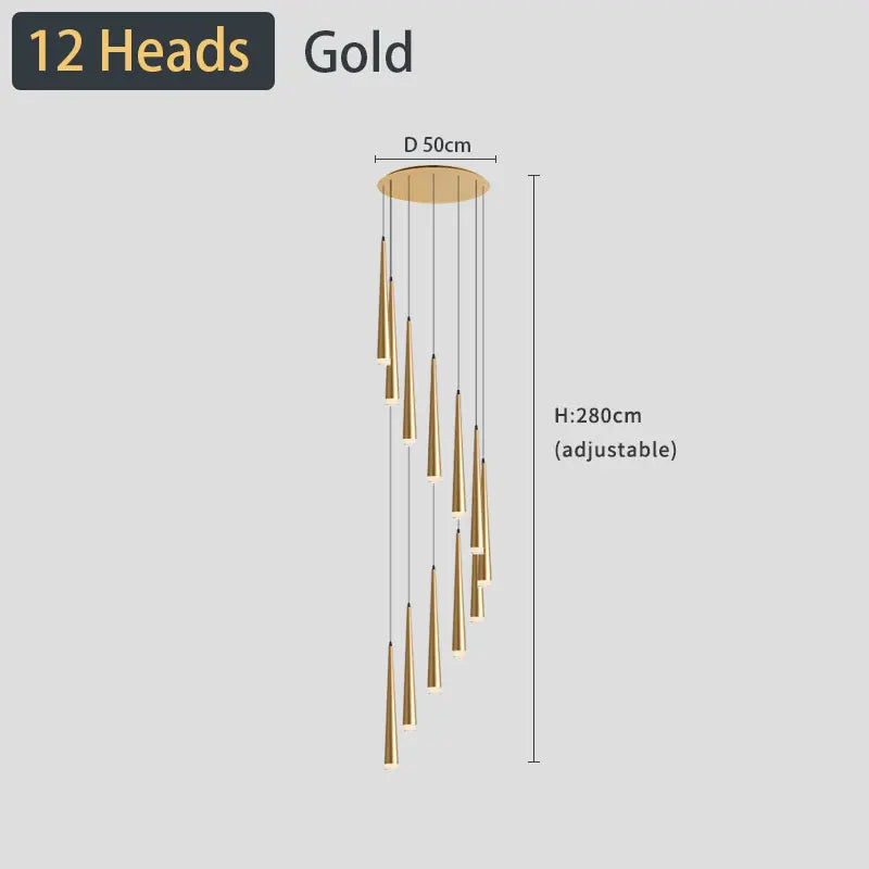 Stair Chandelier Simple Modern Atmosphere Duplex Apartment Building the Bedroom the Nordic Restaurant Loft Rotati Long Droplight