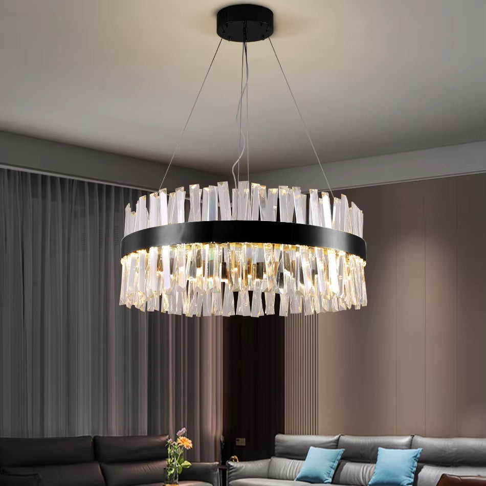 Modern Crystal Led Chandelier Bedroom Dining Room round Gold/Chrome Living Room Chandeliers 2020 Hall Hallway Home Decor Lamp