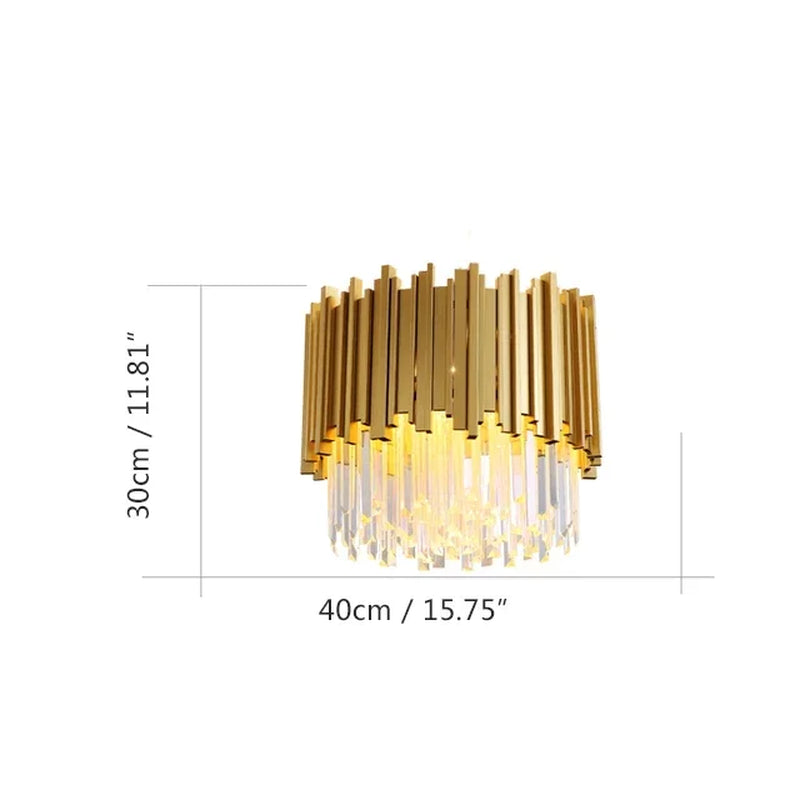 Modern Gold/Black Luxury Crystal Chandeliers LED Pendant /Ceiling Light Fixture for Living Room Hotel Hall Decor Hanging Lamp