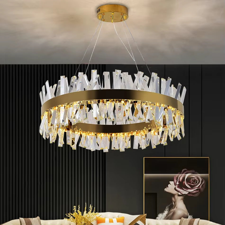 Modern Crystal Led Chandelier Bedroom Dining Room round Gold/Chrome Living Room Chandeliers 2020 Hall Hallway Home Decor Lamp