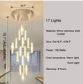 Duplex Staircase Long Chandelier Villa Living Room Lighting Modern Simple Atmosphere Crystal Light Luxury LOFT Apartment