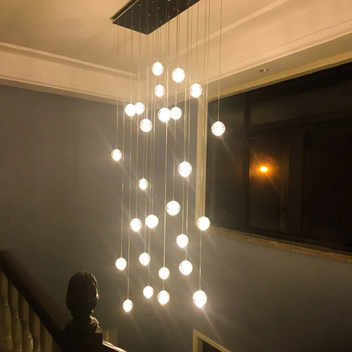 Duplex Staircase Long Chandelier Villa Living Room Lighting Modern Simple Atmosphere Crystal Light Luxury LOFT Apartment