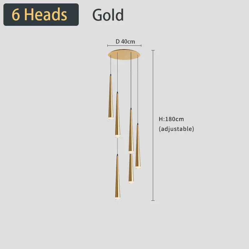 Stair Chandelier Simple Modern Atmosphere Duplex Apartment Building the Bedroom the Nordic Restaurant Loft Rotati Long Droplight