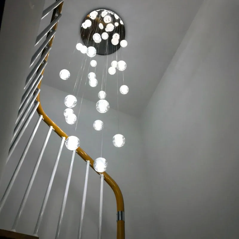 Duplex Staircase Long Chandelier Villa Living Room Lighting Modern Simple Atmosphere Crystal Light Luxury LOFT Apartment