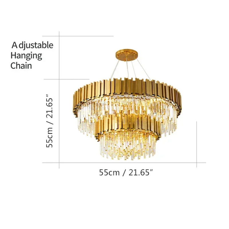 Modern Gold/Black Luxury Crystal Chandeliers LED Pendant /Ceiling Light Fixture for Living Room Hotel Hall Decor Hanging Lamp
