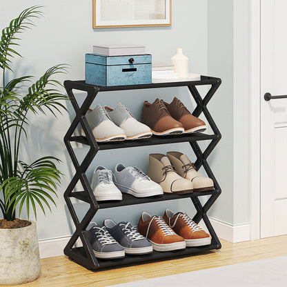 X-Type Multi-Functional Shoe Rack With Two Layers
