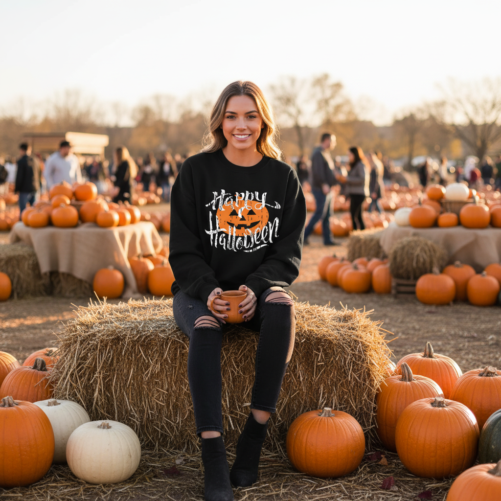 Pumpkin patch hay bale